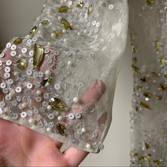 MacDouggal Sheer Unlined Sequined Embellished Mini Dress‎ - Picture 6 of 8